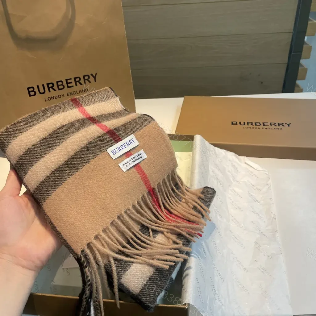 View 5 of Warm Wool Blend Check Scarf - Luxury, Oversized Wrap, Fringed Edges
