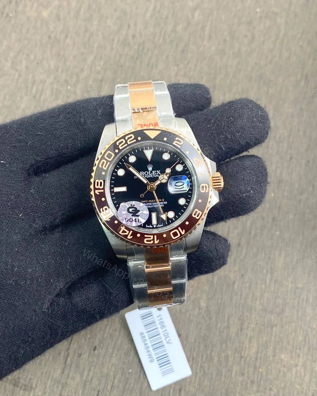 View 2 of Rolex Gmt Tu Tone Black Dial Swiss Semi ETA 3285 40mm