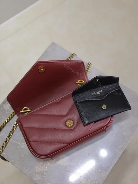 View 9 of Burgundy Quilted Leather Crossbody â€” Structured Chic Bag