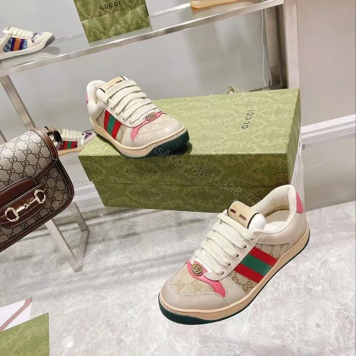 View 4 of Gucci GG Screener Distressed GG Canvas Pink