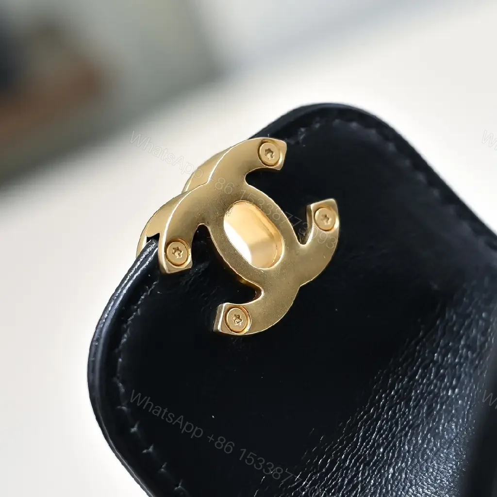 View 3 of Quilted Calfskin Mini Flap Bag: Gold Turn-Lock Luxury