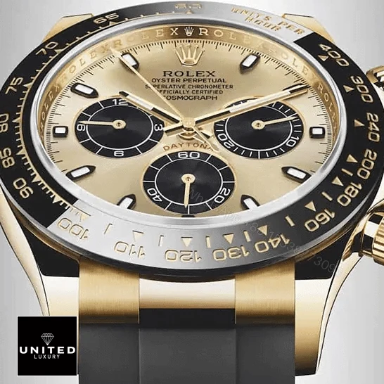 View 7 of Rolex Daytona Cosmograph 116518LN Gold Dial Replica