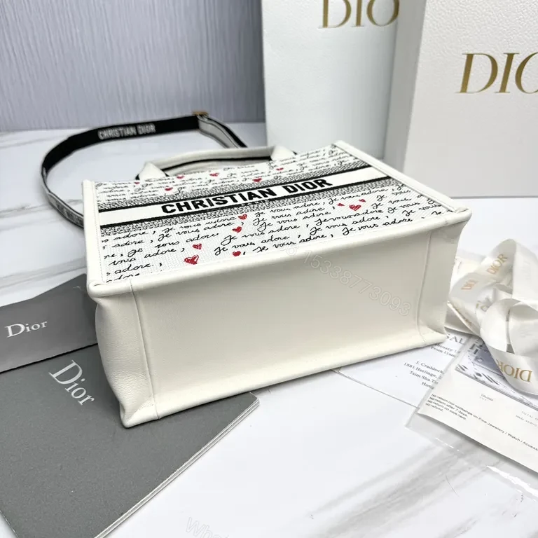 View 3 of Statement Quilted Satchel: Dior Heart-Texture Luxury Tote
