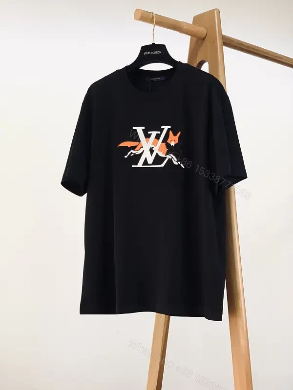 Black Cotton Luxe Tee with Iconic Graphic — view 1