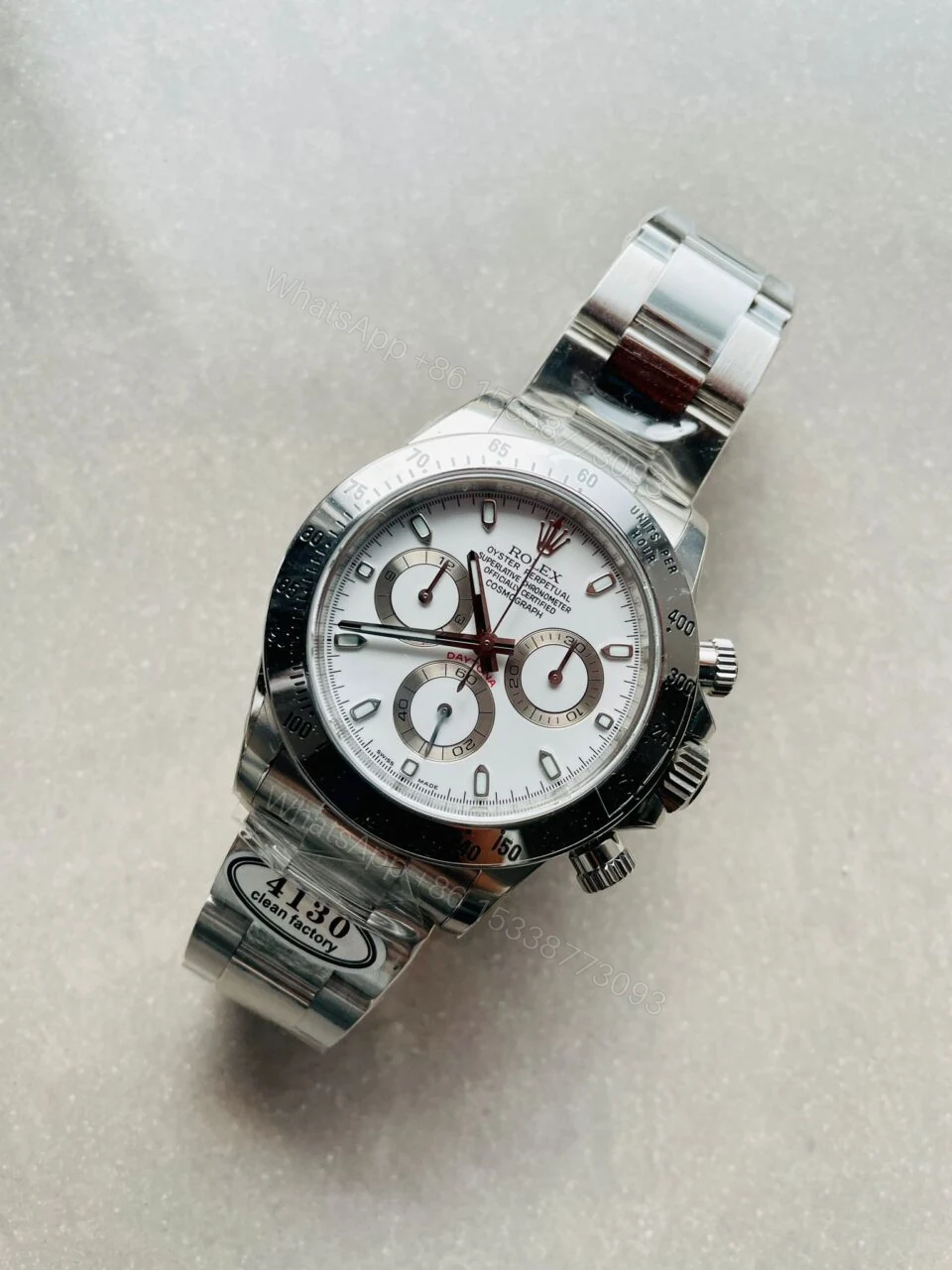 View 5 of Rolex Daytona 116500 DAYTONA 1:1 Best Edition CF 904L SS Case and Bracelet White Dial Silver bezel SA4130