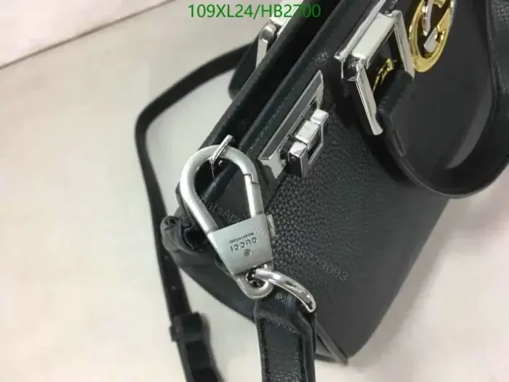 View 5 of Gucci Knockoff Black Zumi Medium Top Handle Bag HB27001