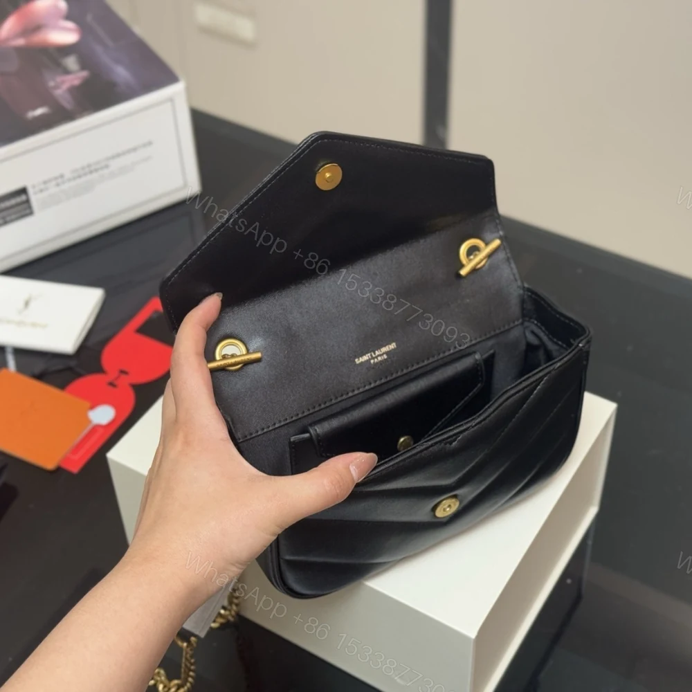 View 8 of Saint Laurent Loulou Mini In Matelassé Black 20Cm