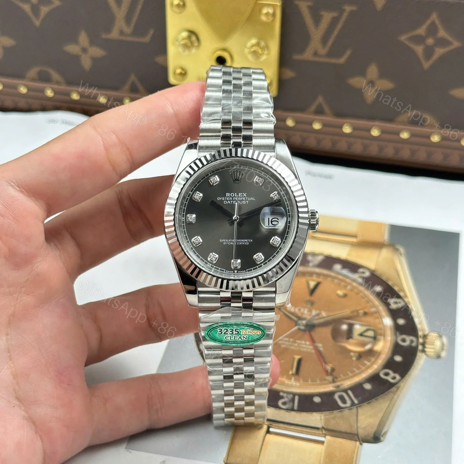 View 2 of Rolex Datejust Slate Diamond Dial 126334-0006 41 mm