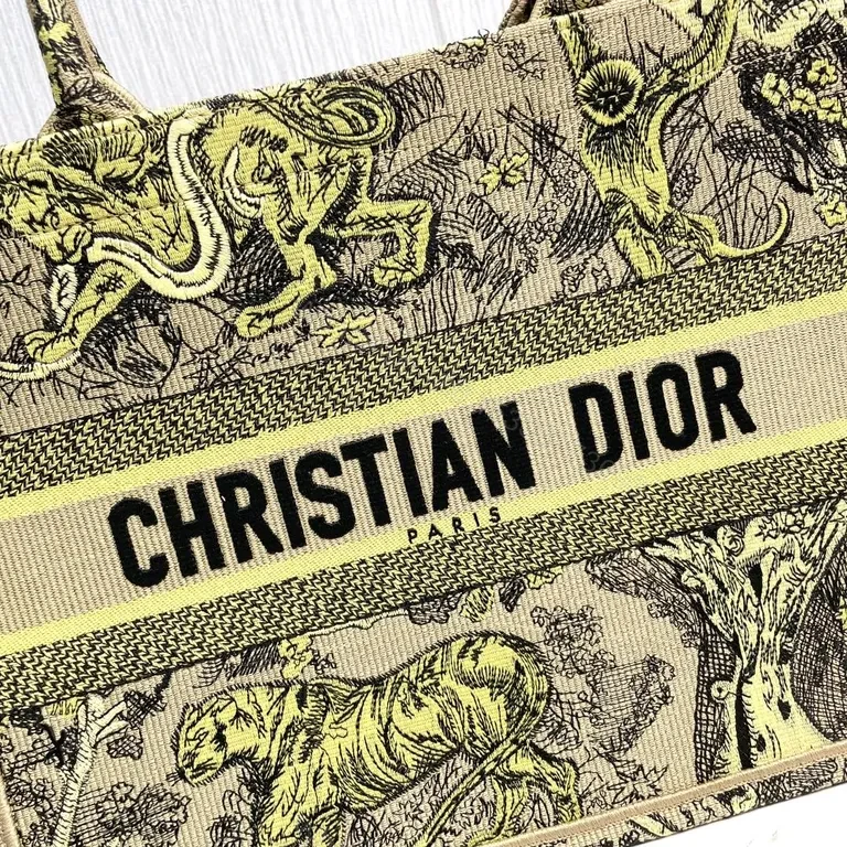 View 6 of Structured Canvas Satchel: Bold Tapestry with Dior Branding