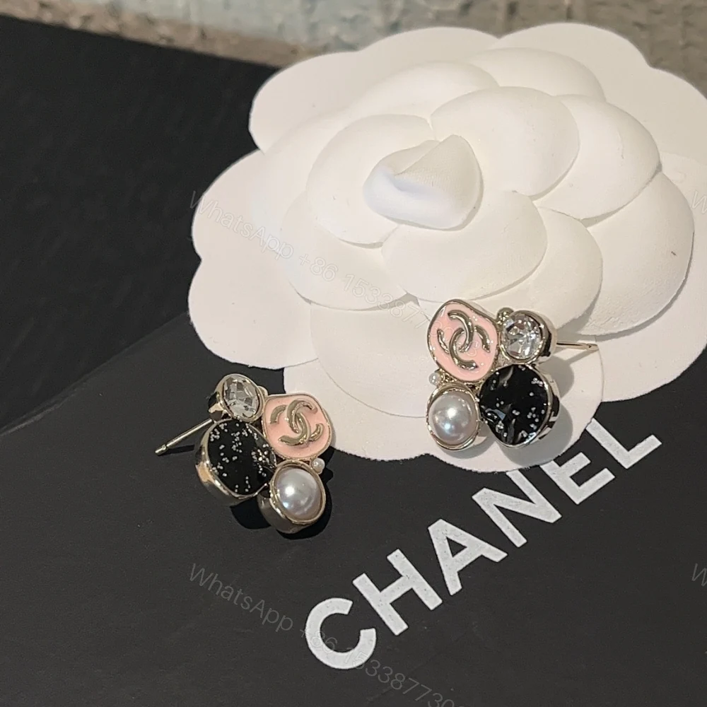 View 5 of Chanel Resin Pearl And Sparkling Crystal Silver Earrings ABG633 B22459 U4652