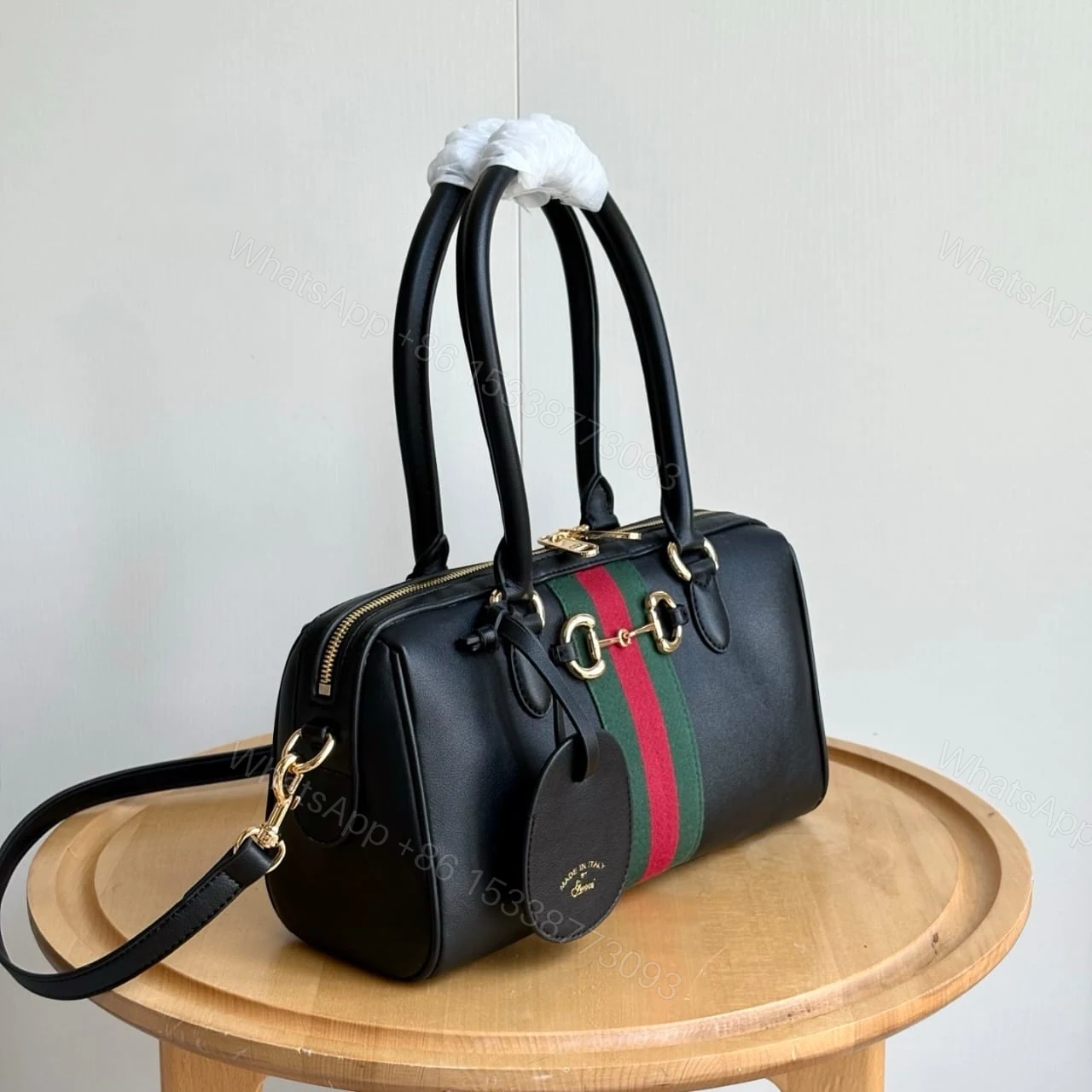View 3 of Gucci Borsetto Medium Boston Bag Black Leather 28cm