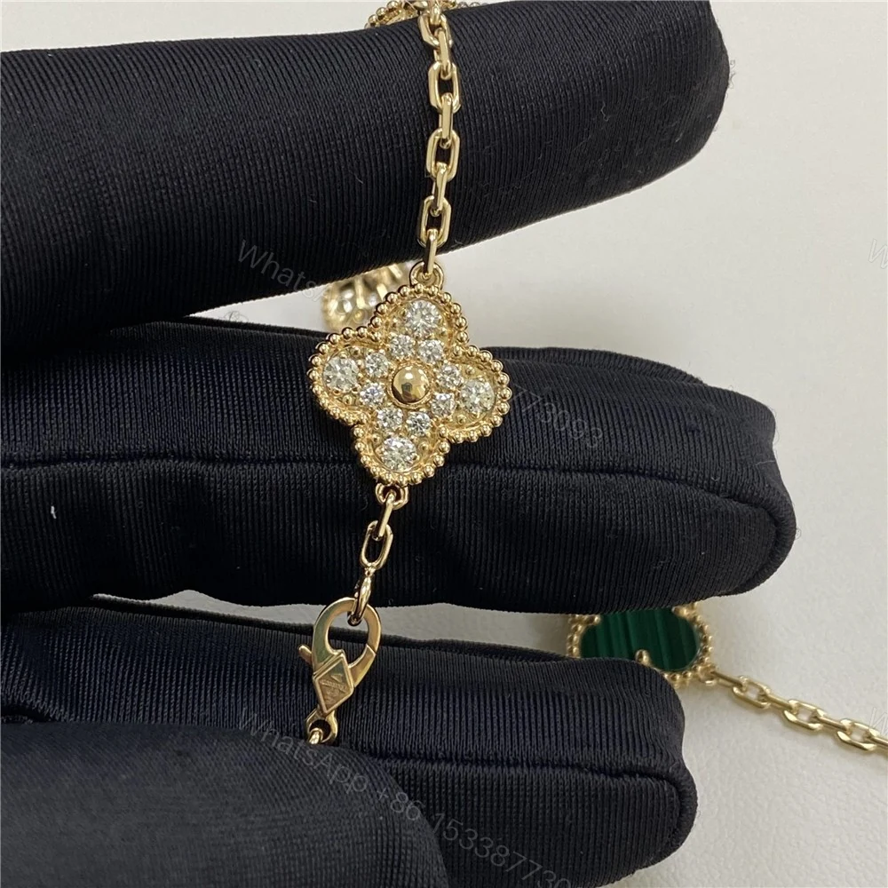 View 5 of Van Cleef Vintage Necklace 10 Motif Green Diamond VCARO9J400