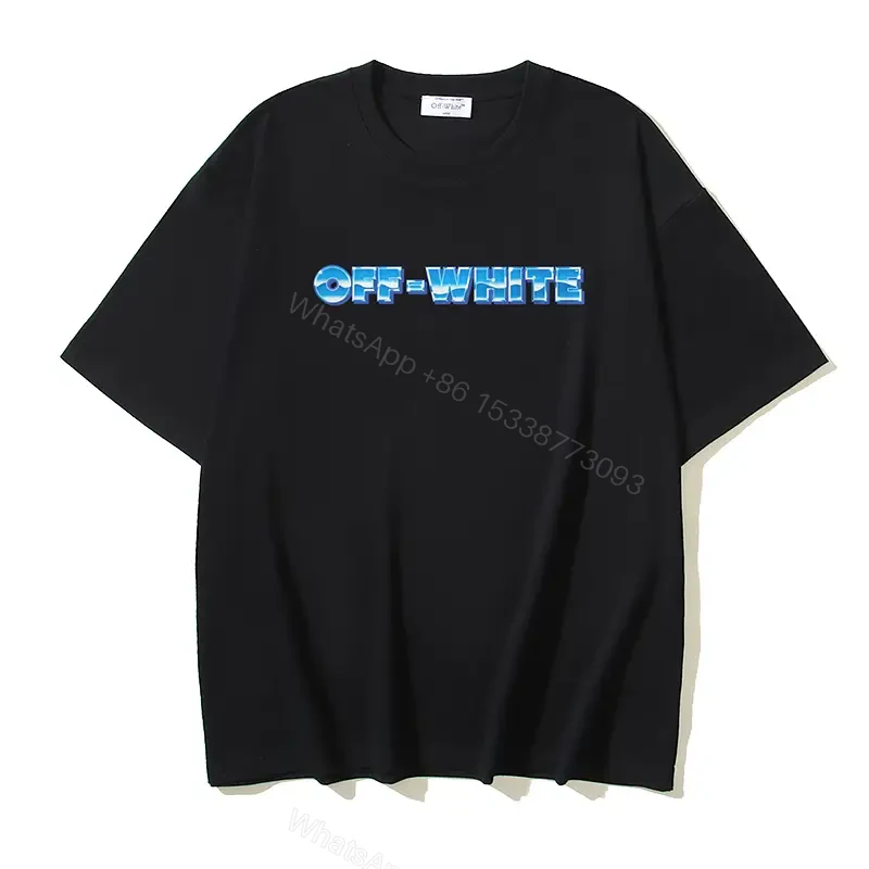 View 2 of Blue Glow Arrows Graphic Tee, Off-White Short Sleeve T-Shirt with X Logo