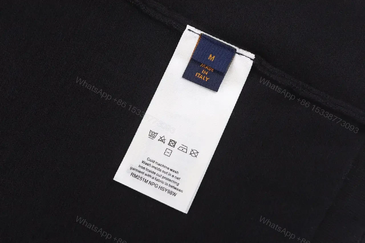 View 6 of Black Cotton Polo with Gold LV Logo Polo Shirt