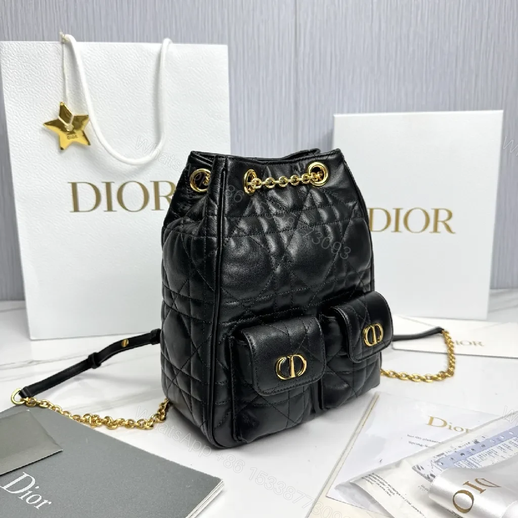 View 5 of Quilted Mini Backpack: Gold Chain, Structured Luxury, Day-to-Night Carry
