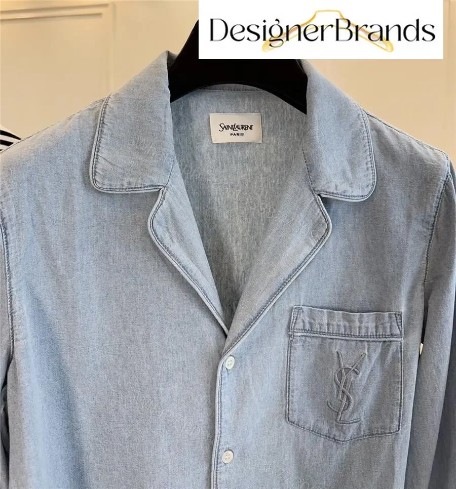 View 4 of Saint Laurent Cassandre Embroidered Poplin Shirt