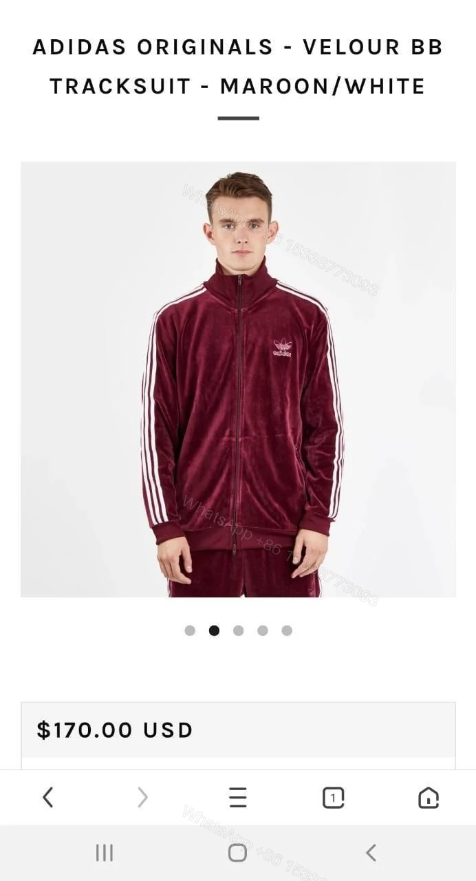 View 4 of FIRST COPY ADIDAS IMPORTED VELVET TRACKSUIT