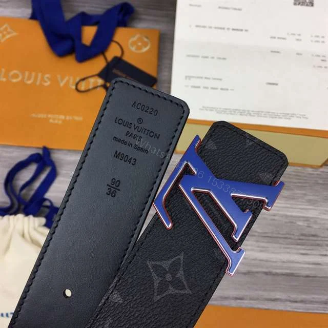 View 9 of LOUIS VUITTON INITIALES 40MM REVERSIBLE MONOGRAM CANVAS BELT – B83