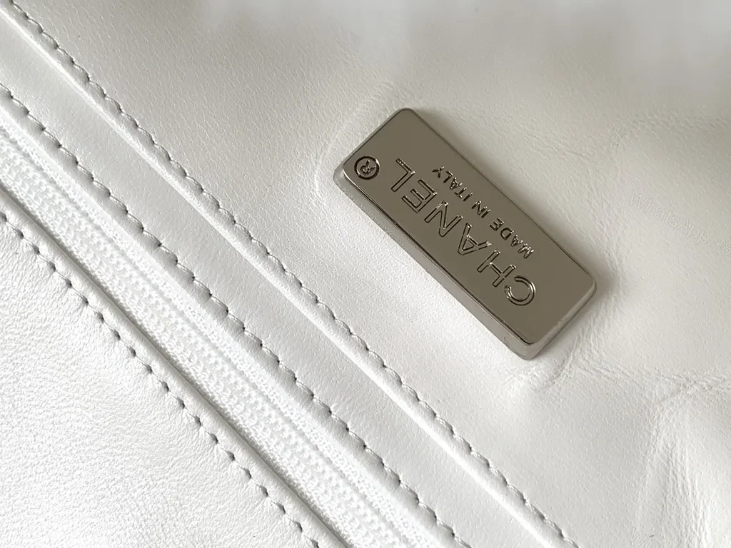 View 2 of White Faux-Fur Diamond Wallet Bag: Luxe, Structured, Signature Charm