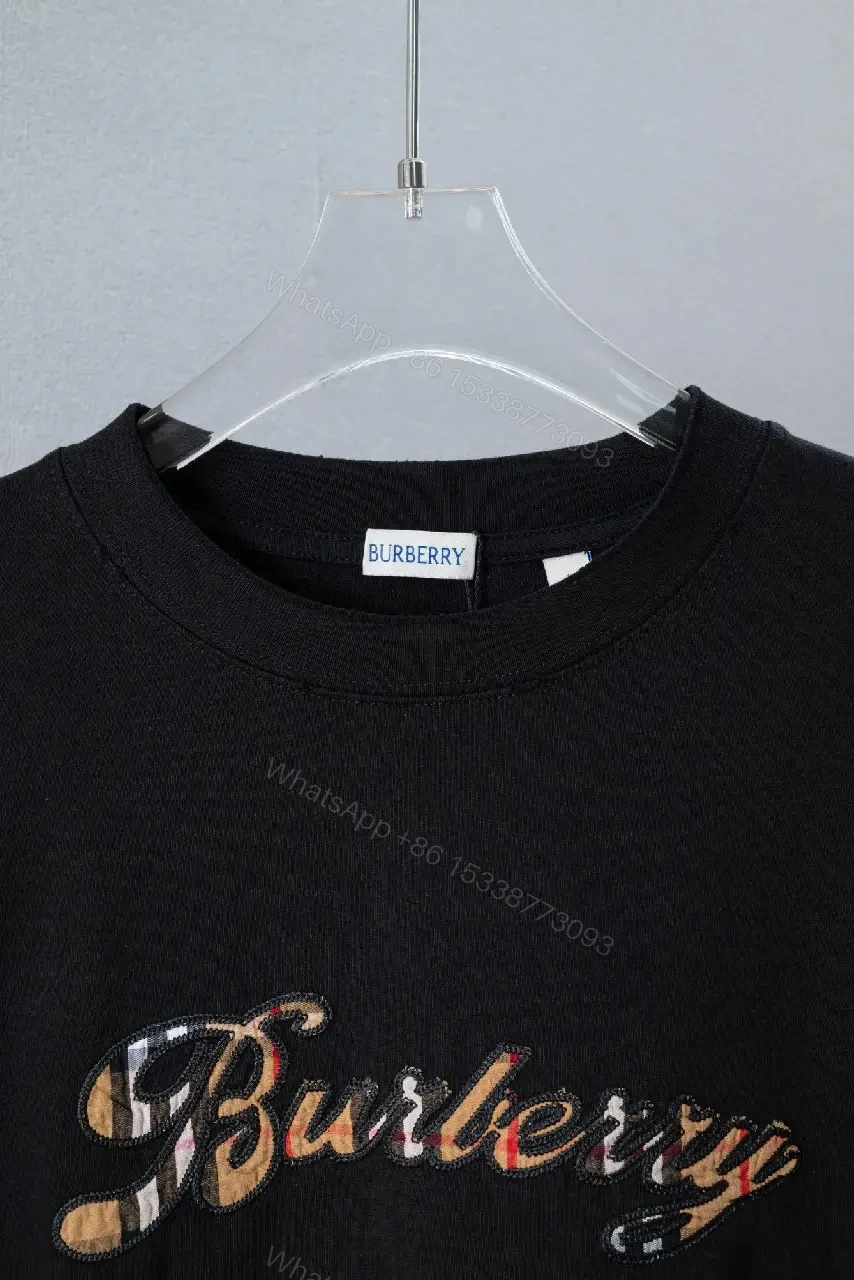 View 7 of Black Burberry Script Logo Floral Print Oversized Tee T-Shirt