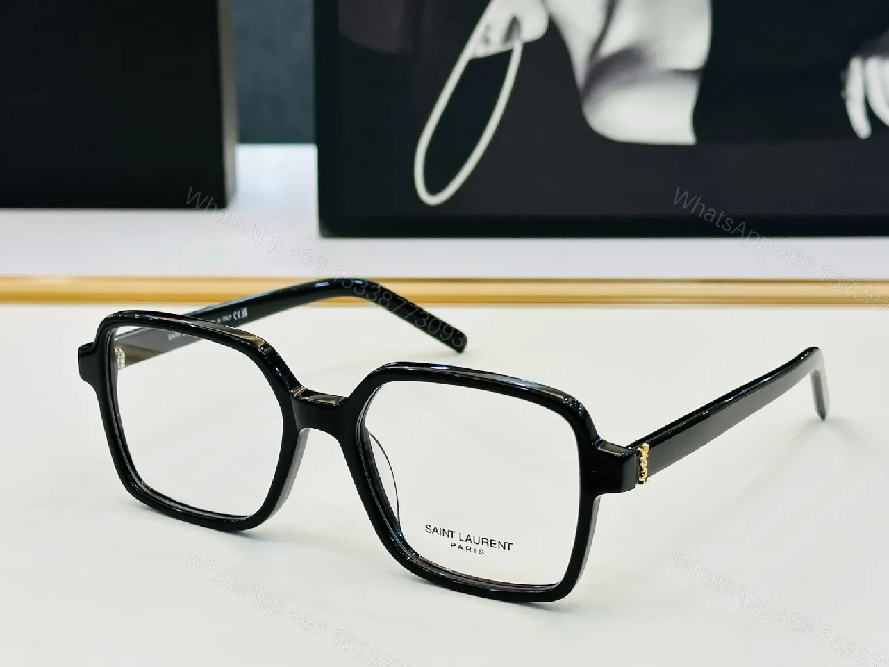 Oversized Black Acetate Frame + Gold-Hardware Eyewear Luxury — view 1