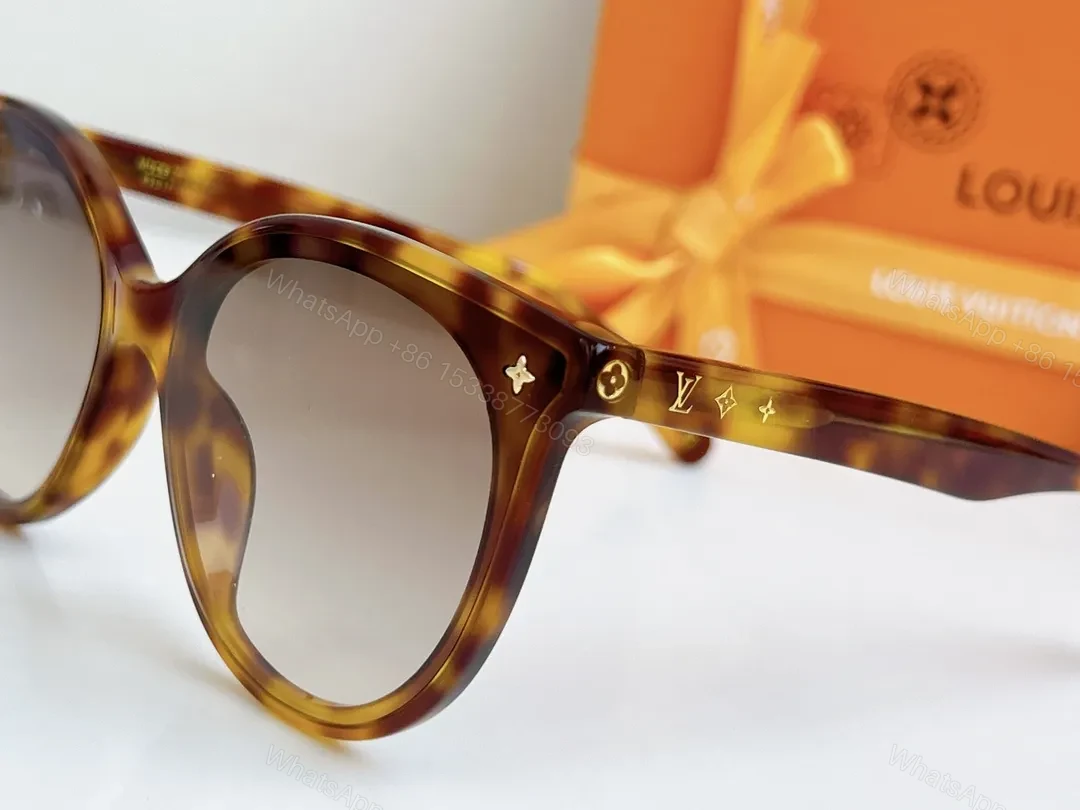 View 2 of Tortoise Frame Sunglasses with LV Detailing, Lightweight, UV400