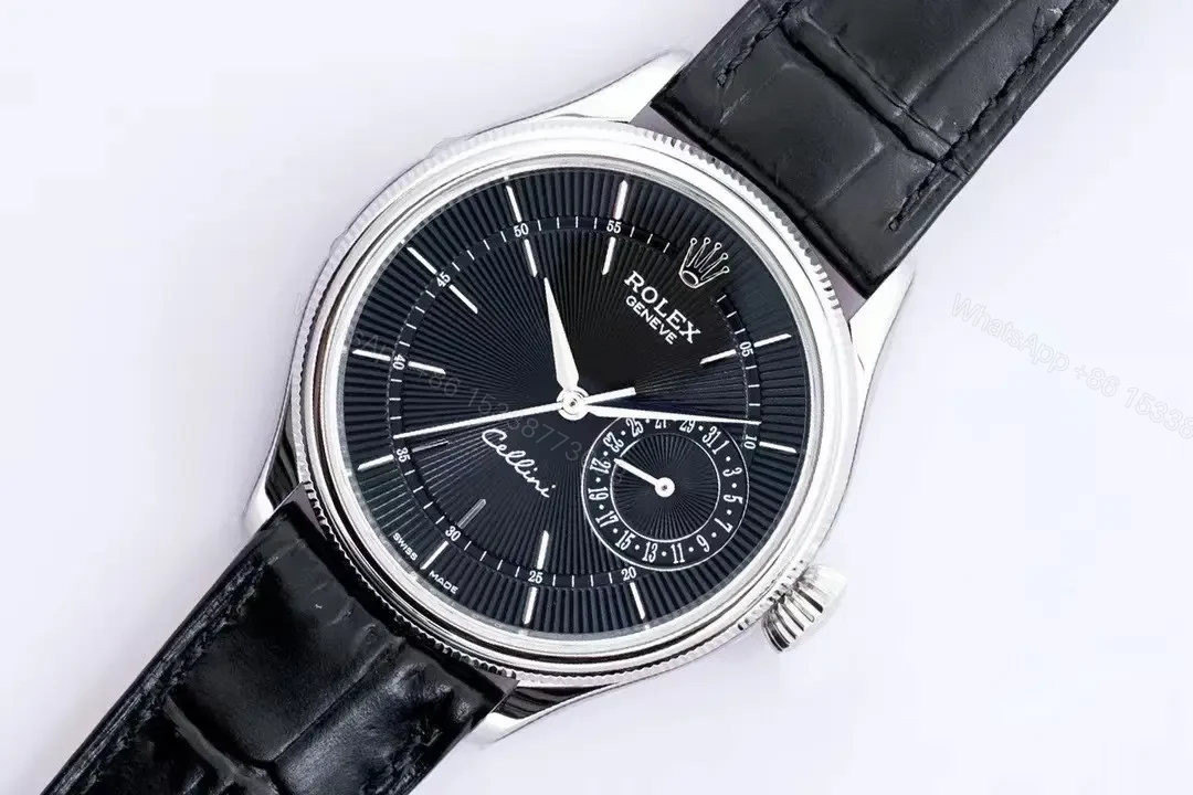 View 4 of Premium Rolex Cellini Date 50519 replica 39MM Brown Leather Strap Edition 50519-0014