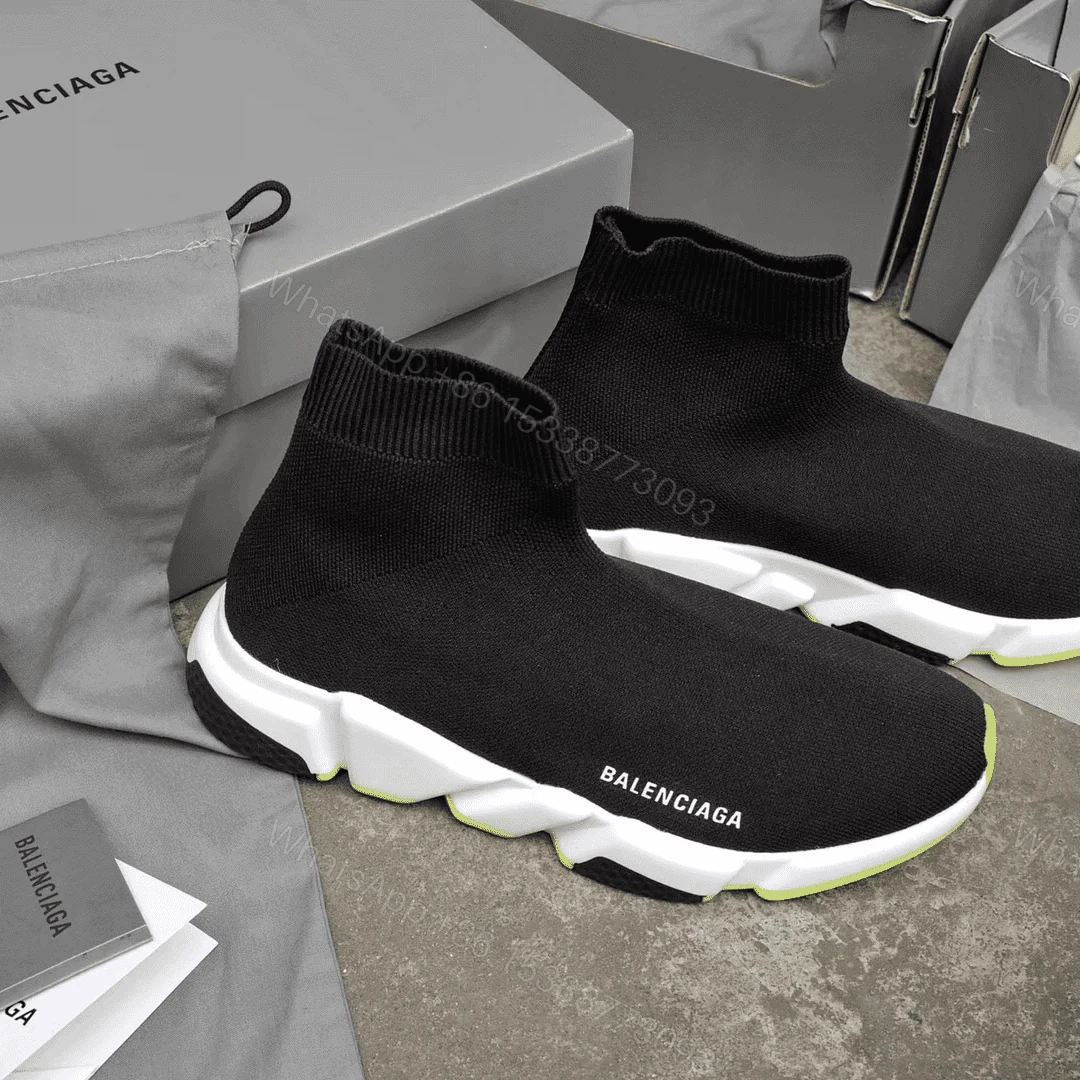 View 7 of BALENCIAGA SPEED TRAINER BLACK WHITE NEON SS19 – BB12