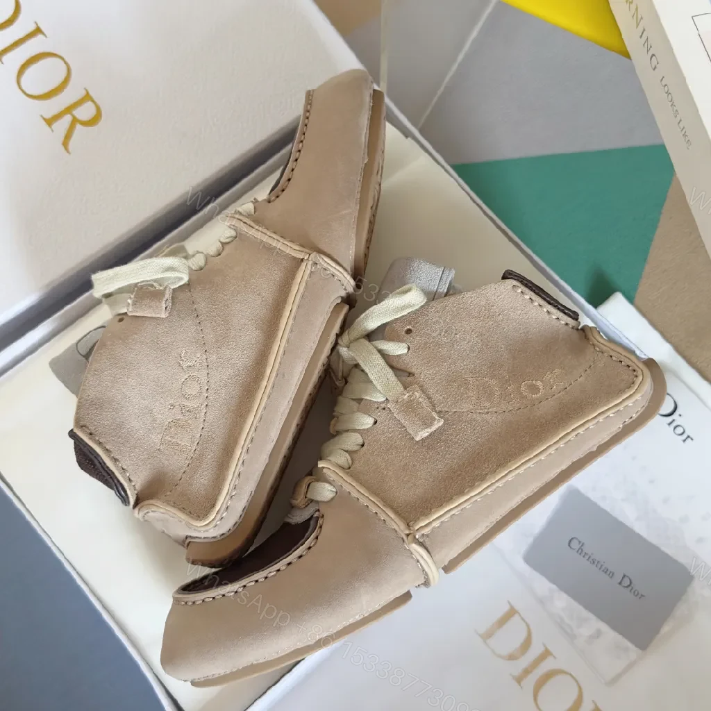 View 8 of Chic Luxury High-Top Sneakers: Suede & Mesh, Neutral Tone