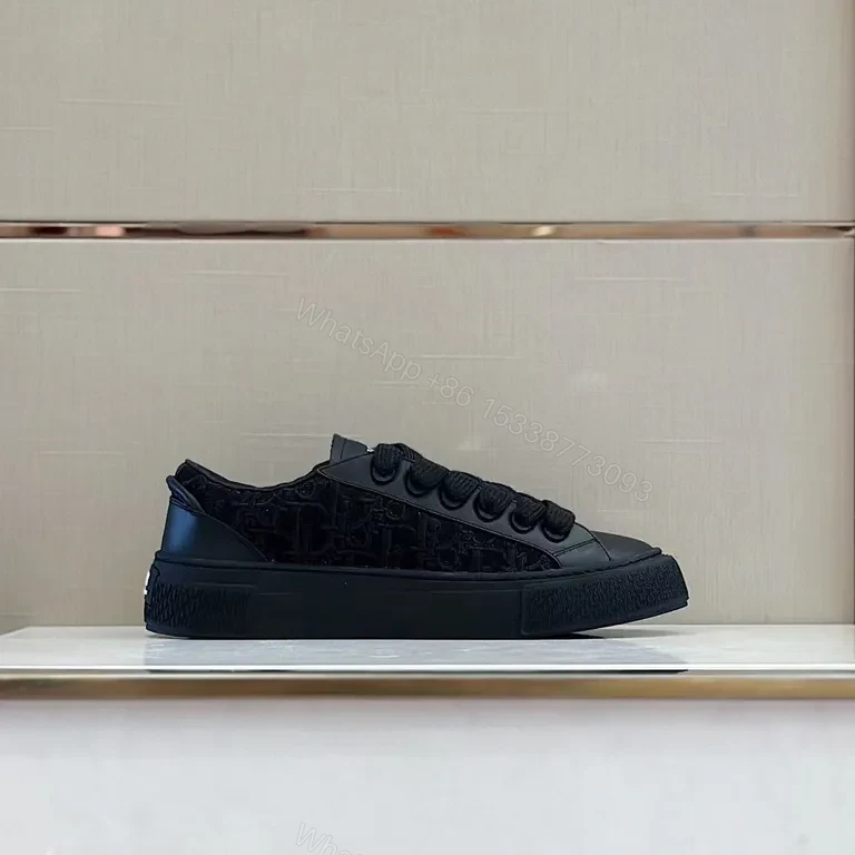 View 8 of Black Monochrome Textured Sneaker - Subtle Dior-Inspired Luxury