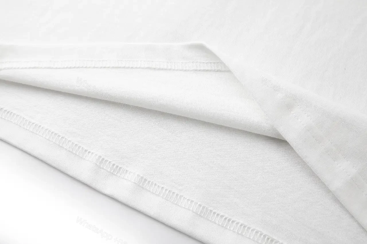 View 4 of White Cotton Graphic Tee: Gradient LV Monogram Pattern Top
