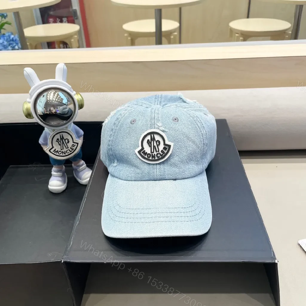 Light-Wash Denim Cap with Signature Patch, Slim Fit — view 1