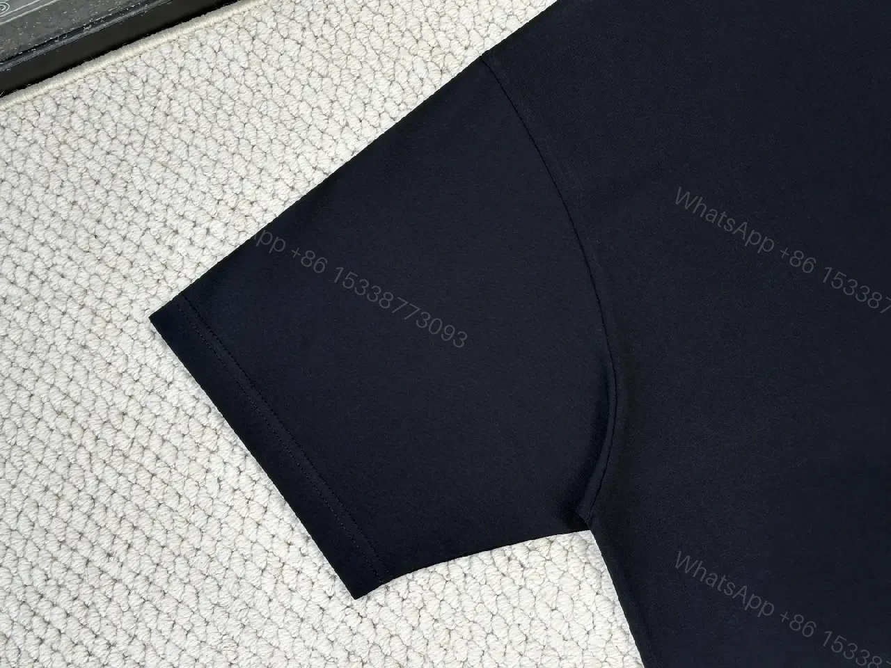 View 5 of Black Cotton Logo Tee, Minimalist, Balenciaga Style, Short Sleeve T-Shirt