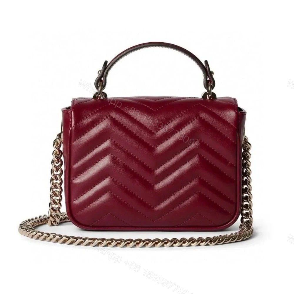 View 4 of Gucci GG Marmont Mini Top Handle Bag Red 17Cm 811238 AAECK 6207