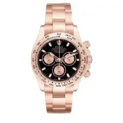 Rolex Daytona Black Dial Rose Gold Mens Watch 116505 40 mm — view 1