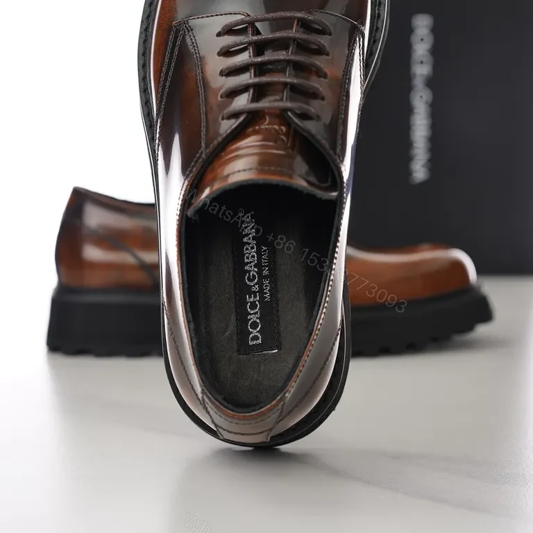 View 9 of Glossy Cognac Leather Derby: City-Polish, All-Day Comfort Derby
