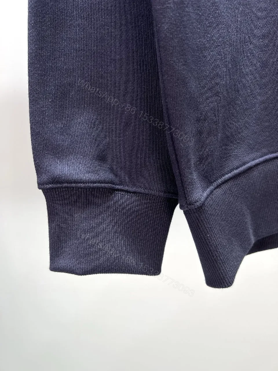 View 8 of Navy Premium Cotton Crewneck: Graphic Luxe Sweater