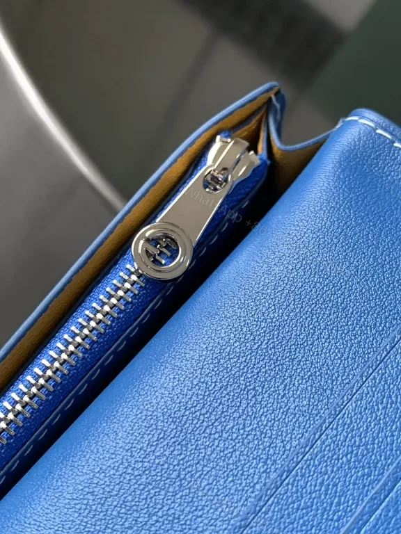 View 3 of Blue Goyard-Inspired Wallet: Patterned Long Wallet, Everyday Premium