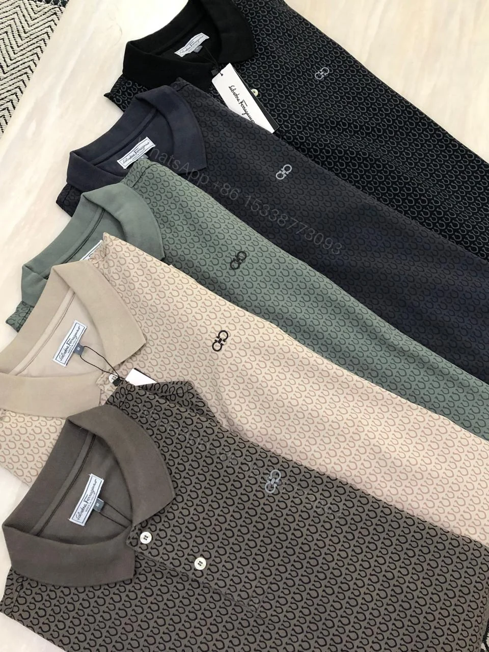 View 11 of First Copy Ferragamo Premium Lycra Polo T-Shirt for Men — 7A Quality Replica