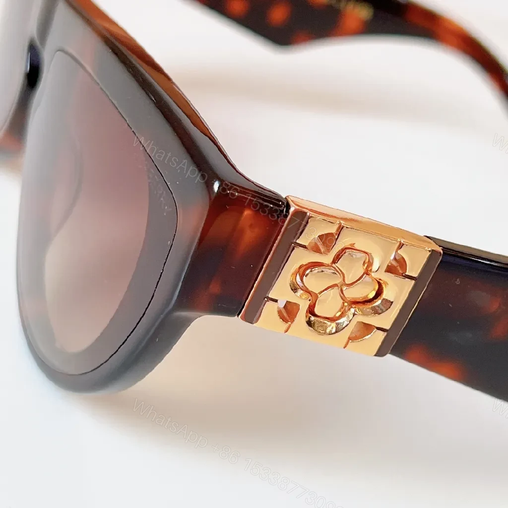 View 3 of Bold Acetate Cat-Eye Sunglasses: Signature Plaid Detailing
