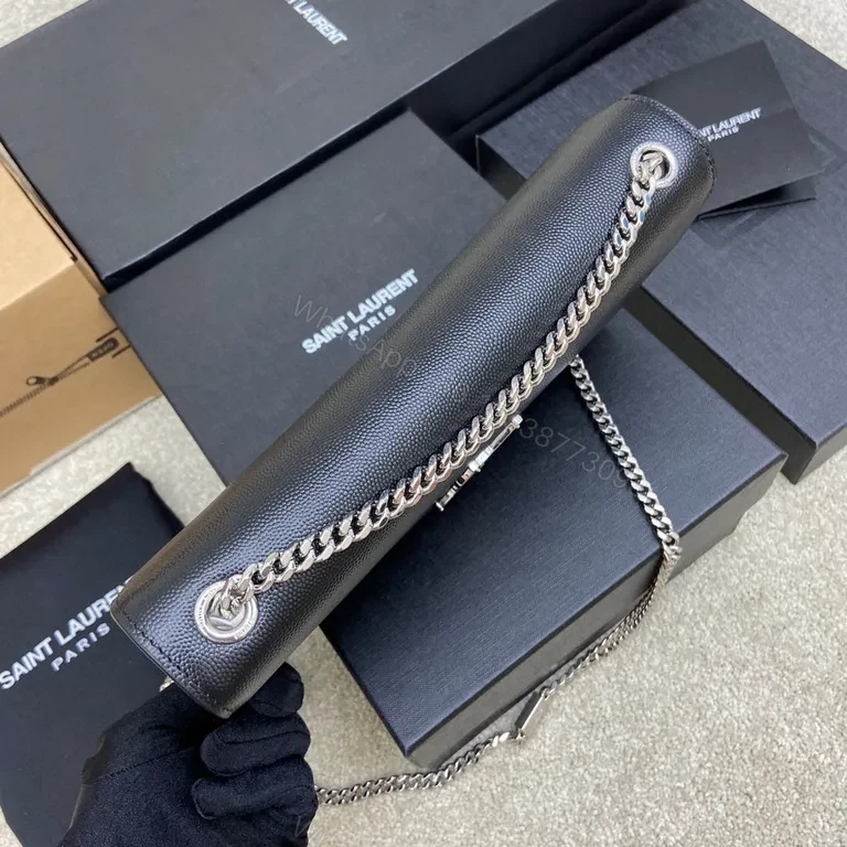 View 5 of Chic Black Leather Wallet on Chain â€” Luxury Day-to-Night