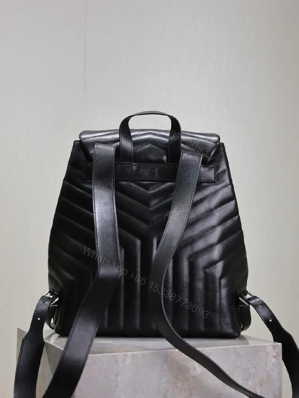 View 8 of Structured Quilted Backpack with Luxe Texture - City-Ready, Durable