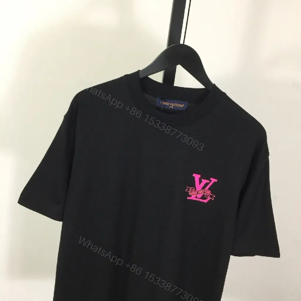 View 4 of Black Cotton Monogram Tee – Bold Luxe Streetwear Top