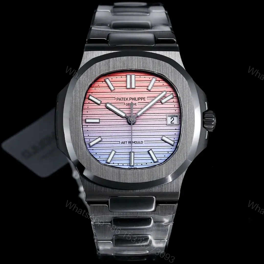 Patek Philippe Gradient Black Nautilus Ceramic Bracelet Pink Blue Dial 40mm PP-NAU-GRAD-PBL-CER40 — view 1