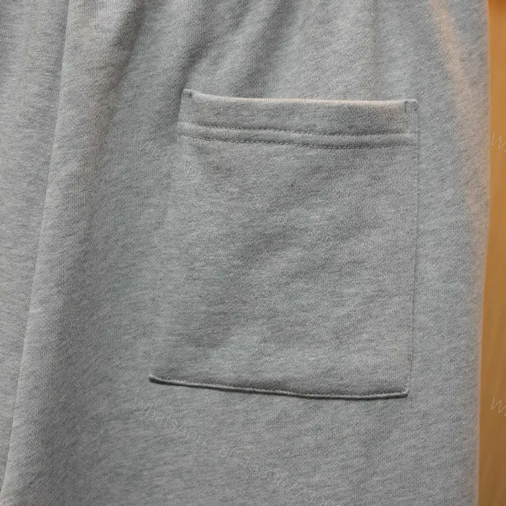 View 10 of Grey Cotton Shorts Louis Vuitton Motifs Casual Embroidered Logo Sweatshorts