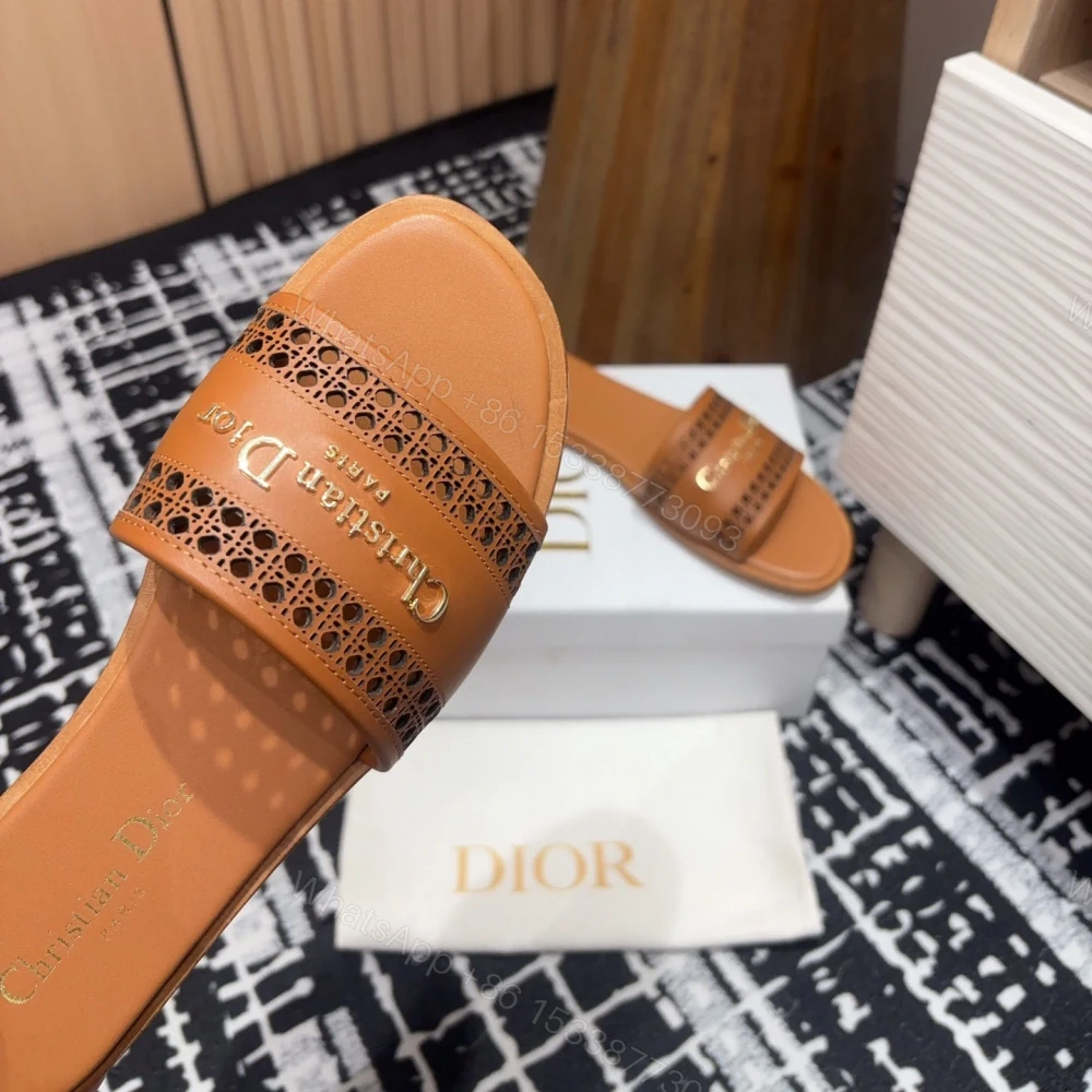 View 4 of 高仿Dior*D-Lane系列KCO157圓頭套腳一字拖鞋棕色免檢版