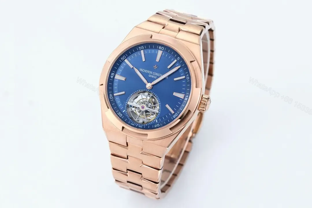 View 2 of PPF Factory Vacheron Constantin Overseas Tourbillon – Rose Gold Case, Blue Dial, Black Leather Strap, Automatic Watch