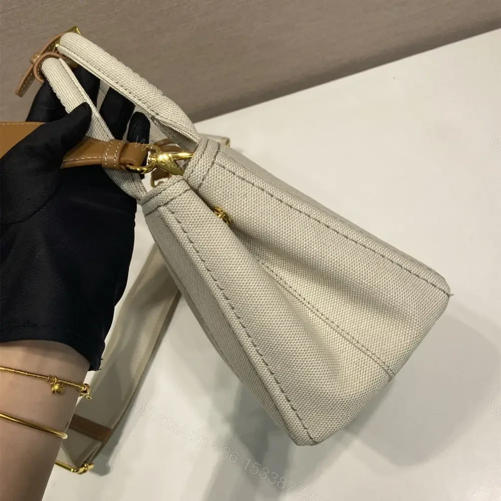 View 5 of 高仿Prada*1BA038刺繡徽標Tote手袋白色Mini免檢版