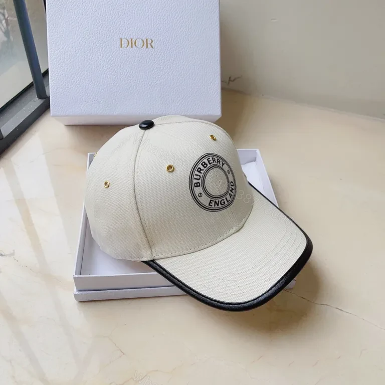 View 5 of Cream Burberry-Inspired Cap: Premium Cotton, Subtle Shine, Unisex