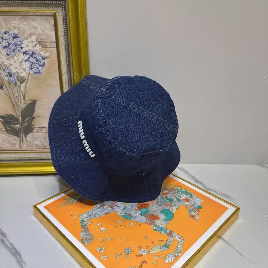 View 9 of Denim Bucket Hat — Structured, Subtle Luxury Embroidery